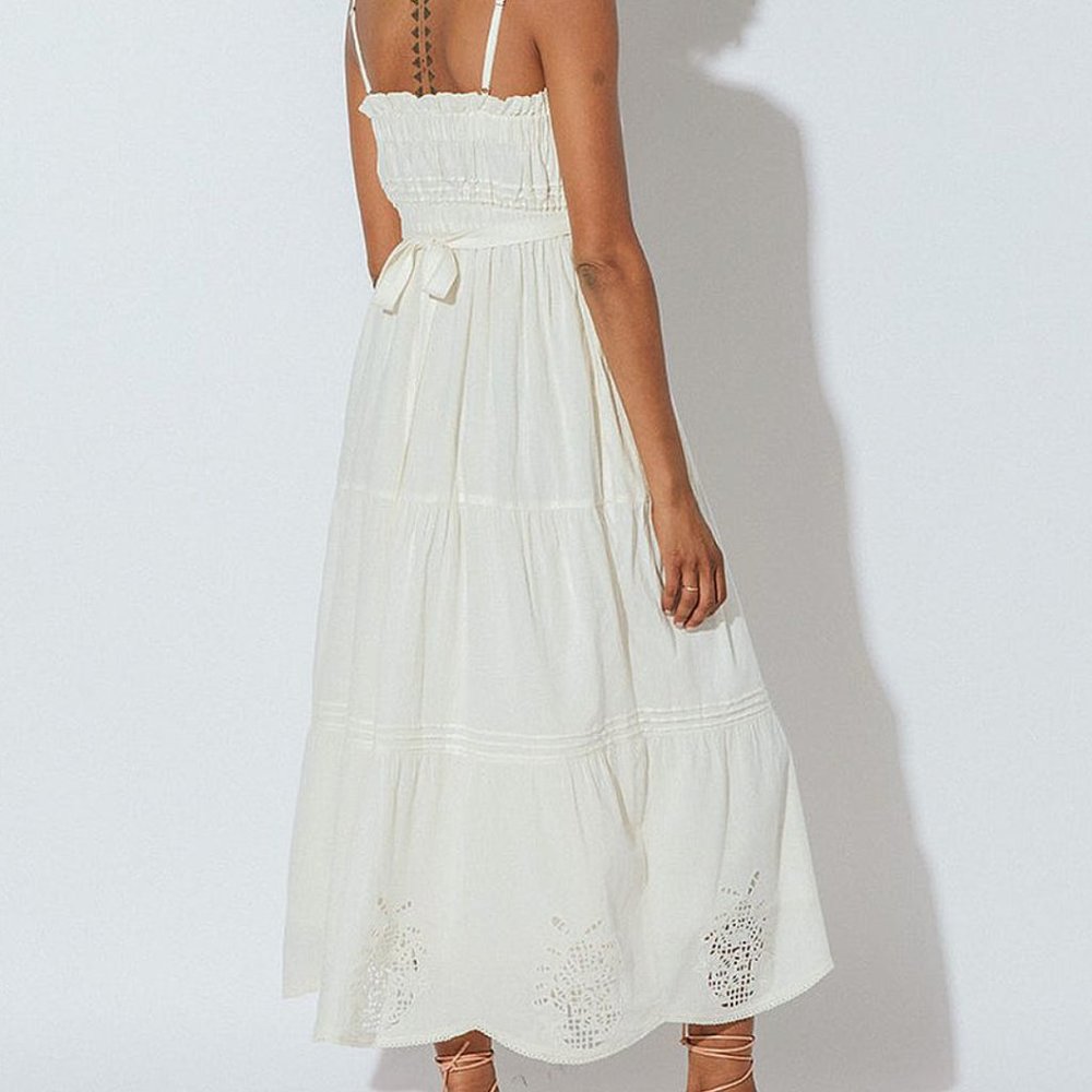 Cleobella Isabel Ankle Dress | Ivory size Large NWT #103 - Picture 3 of 5